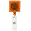 Square Retractable Badge Holders Translucent Orange